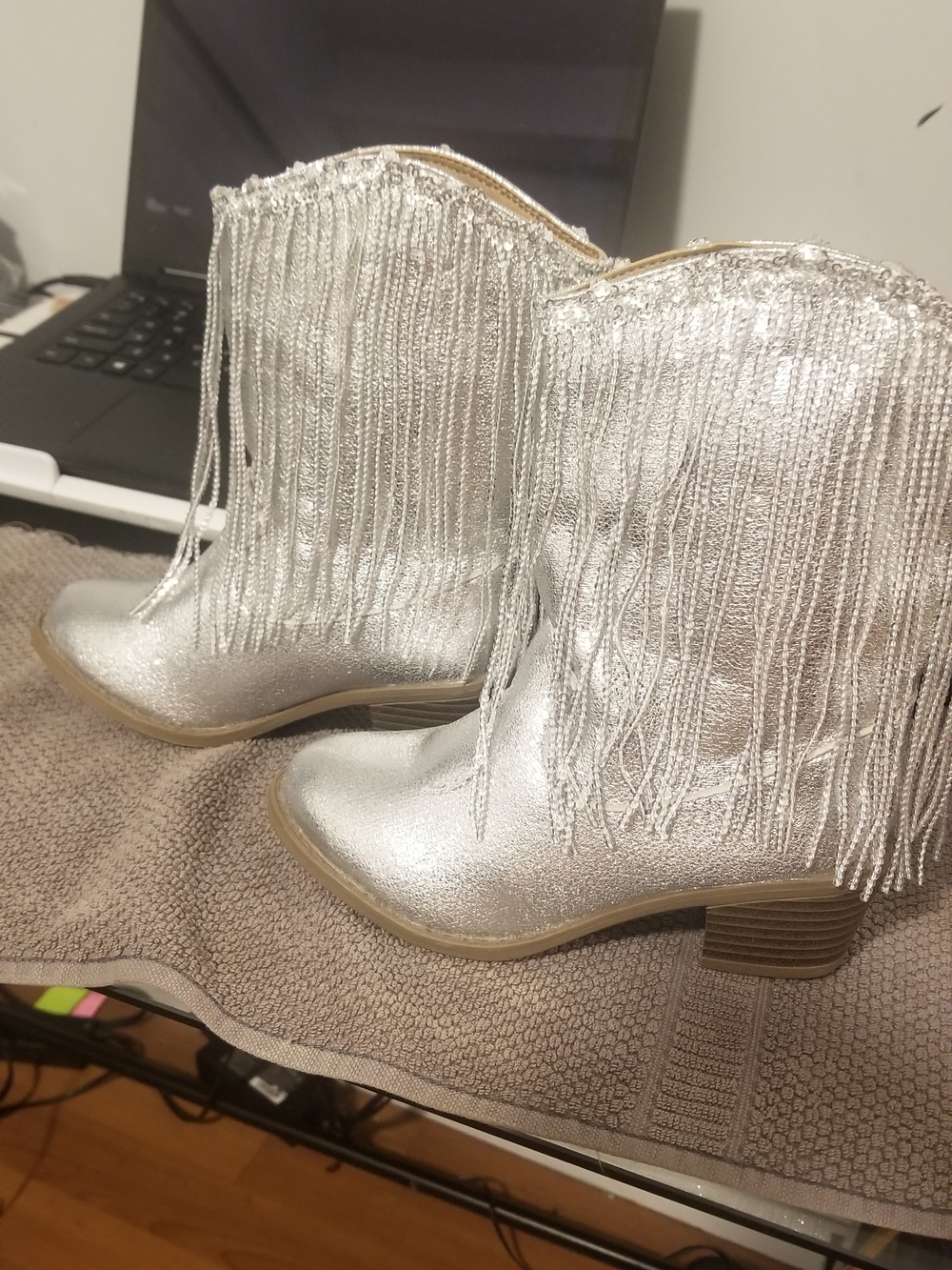 Silver Fringe Western Ankle Boots - Children